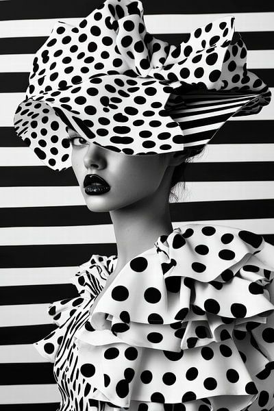 Mode monochrome à pois par Poster Art Shop