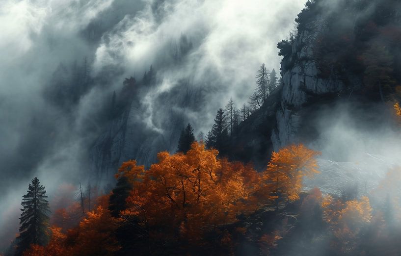 Geheimnisvolle Alpenwelt von fernlichtsicht