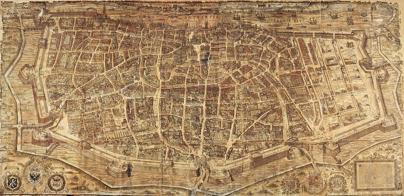 Kaart van Antwerpen, Virgilius Bononiensis en Gillis Coppens van Diest van Meesterlijcke Meesters