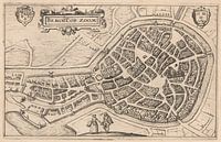 Carte de Bergen op Zoom avec cadre blanc, anno ca 1610 par Gert Hilbink Aperçu