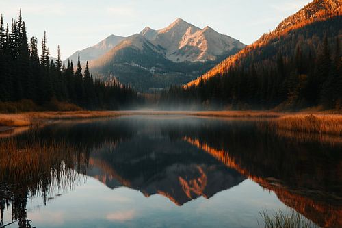Mountain lake in autumn