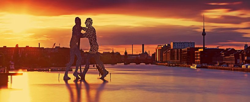 Berlin skyline at the old Osthafen on the Spree by Frank Herrmann