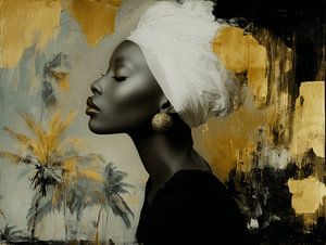 Afrikanische Frau mit Goldakzenten