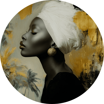 Afrikaanse vrouw met gouden accenten