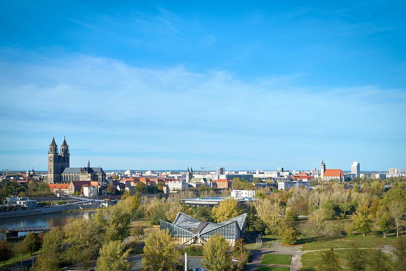 Magdeburg Cathedral on the Elbe near Magdeburg by Heiko Kueverling