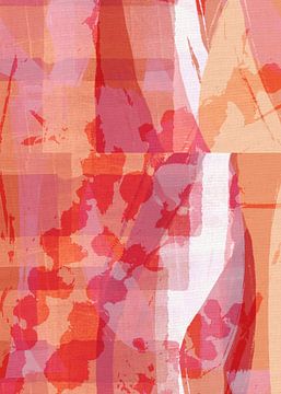 Bloesem in roze, paars, koraal. Abstract botanisch. van Dina Dankers