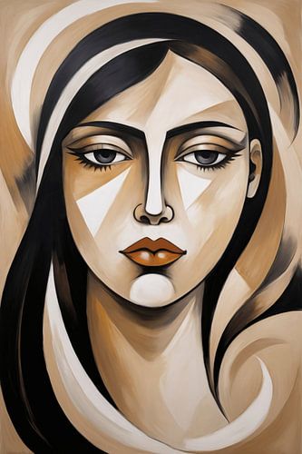 Sierlijk portret vrouw met beige