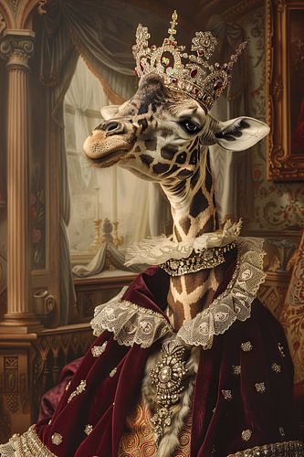 Giraffe in koninklijke barokstijl