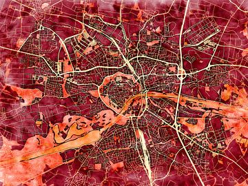 Kaart van Ingolstadt in de stijl 'Amber Autumn' van Maporia