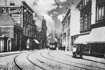 Das Haarlem von damals mit den Straßenbahnschienen. von Brian Morgan
