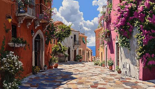 Sicilië straat artistiek panorama