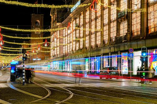 Weihnachtsdekoration auf dem Damrak