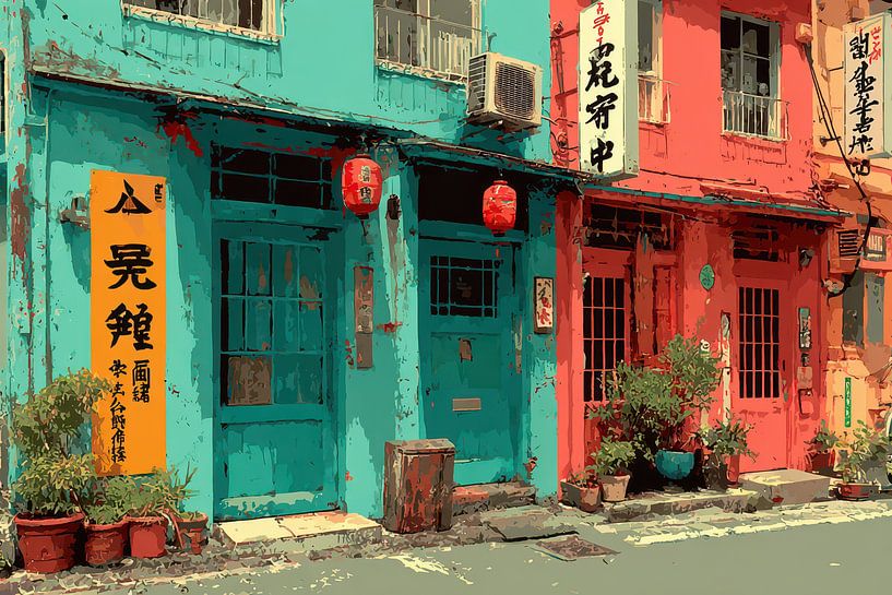 moderne japanische kunst straßenhäuser von Egon Zitter