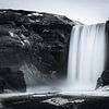 The Skógafoss in black and white by Henk Meijer Photography