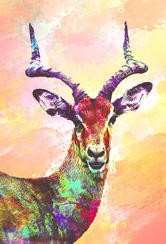 Gazellen Abstract in Oranje / Geel  Kleuren