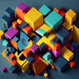 Blocs colorés en 3D