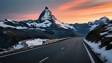 Sommet et route majestueux sur Jean Pierre