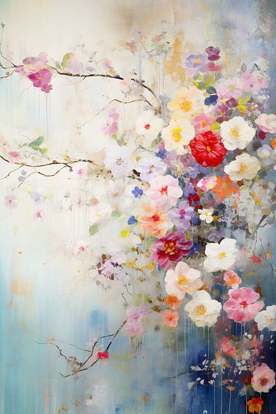 Paysages fleuris en bleu par PixelMint.
