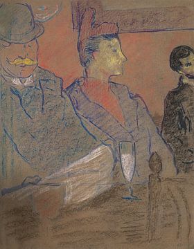 Louis Valtat - De dame in het café (1895) van Peter Balan