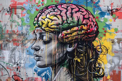 Kleurrijke verbeelding van de menselijke geest