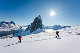 Ski touring in winter at Hester near Senja by Leo Schindzielorz