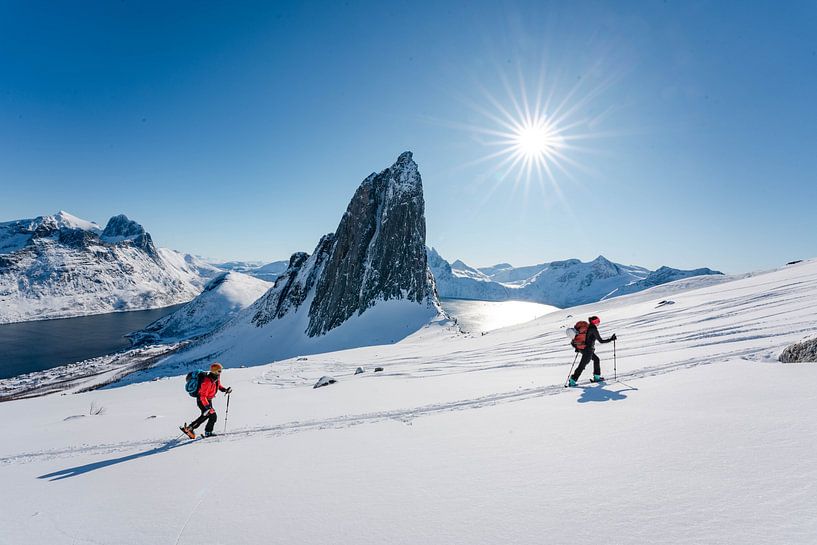 Ski touring in winter at Hester near Senja by Leo Schindzielorz