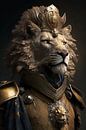Portrait of the king of the jungle by Digitale Schilderijen thumbnail