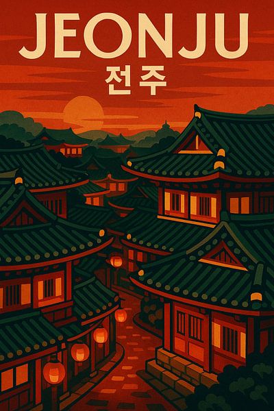 Jeonju Hanok Village Sunset – Lantern Streets &amp; Traditional Rooflines by Travel Shop