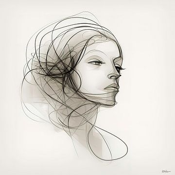 minimalist painting of a woman by Gelissen Artworks