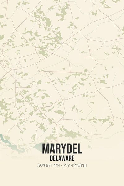 Alte Karte von Marydel (Delaware), USA. von Ortsdrucke