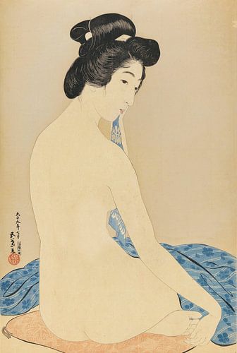 Vrouw na haar bad - Hashiguchi Goyo, 1920