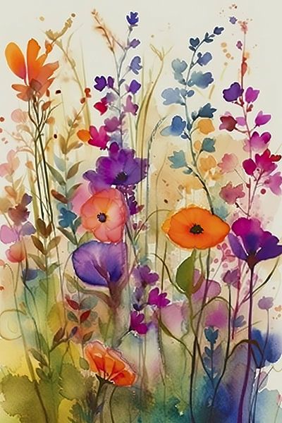 Romantic Watercolour Flowers by Christian Ovís