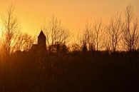 Sunset, church tower Zalk along the IJssel river by Carmen Nijenhuis thumbnail