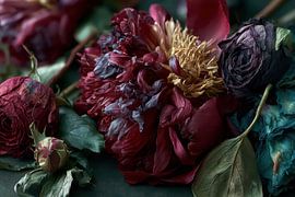 Still Life with Dark Roses and Peonies by Egon Zitter