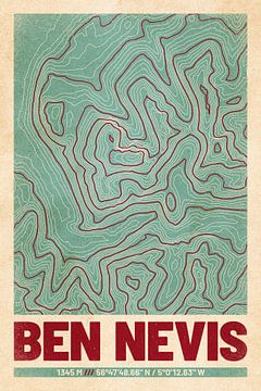 Ben Nevis | Topographic Map (Retro) by ViaMapia