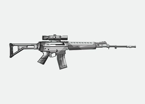 Grijze M4 geweren Popart