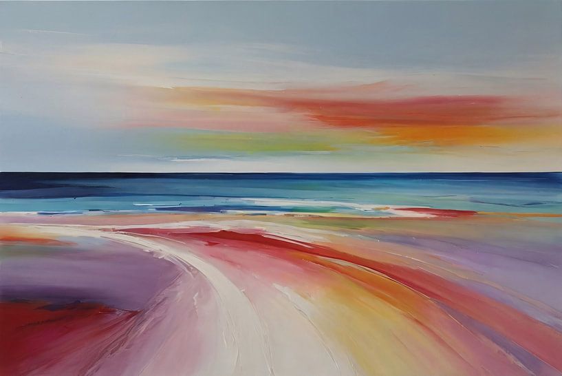 Plage abstraite couleurs arc-en-ciel par Art & Soul Creations