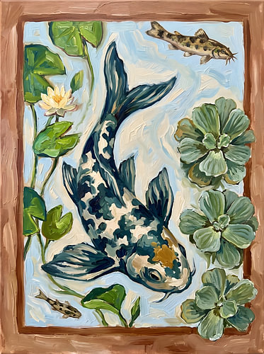 Koi and Water Lilies