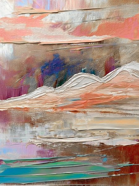 Modern abstract schilderij: Winters Berglandschap van Studio Pieternel