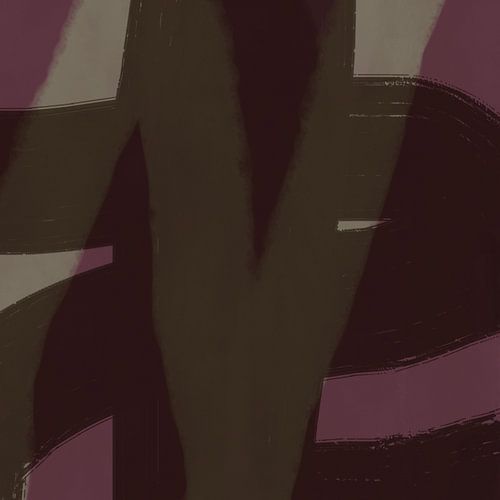 Moderne abstracte kunst. Vormen en lijnen in paars, taupe, beige