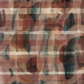 Organische und geometrische Formen und Linien im Japandi-Stil. Braun und grün. von Dina Dankers