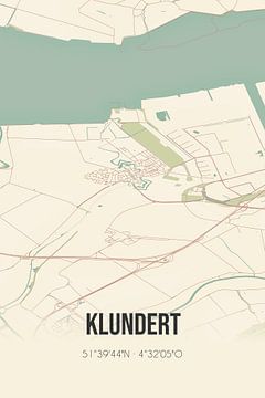 Vintage landkaart van Klundert (Noord-Brabant) van MijnStadsPoster