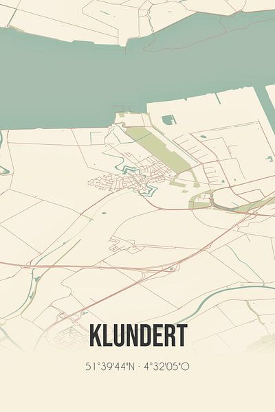 Alte Landkarte von Klundert (Nordbrabant) von Ortsdrucke