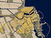 Kaart van het centrum van Medemblik in de stijl van Gustav Klimt van Maporia thumbnail