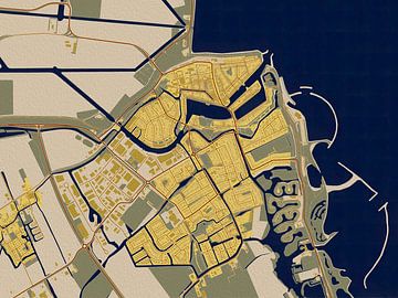 Kaart van het centrum van Medemblik in de stijl van Gustav Klimt van Maporia