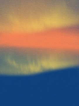 Abstract minimalist landscape in bright colors by Dina Dankers