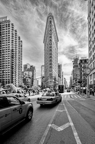 Flatiron Building in New York City in zwart-wit