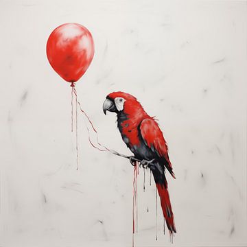Papegaai met ballon van TheXclusive Art