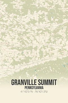 Alte Karte von Granville Summit (Pennsylvania), USA. von Rezona