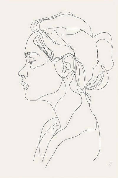 Woman in Line Art by Poster Art Shop